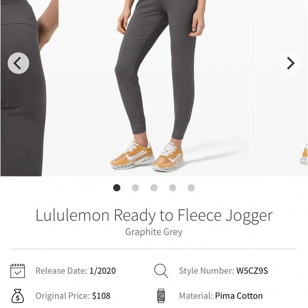 lululemon Joggers Dark Gray Size 2 Drawstring